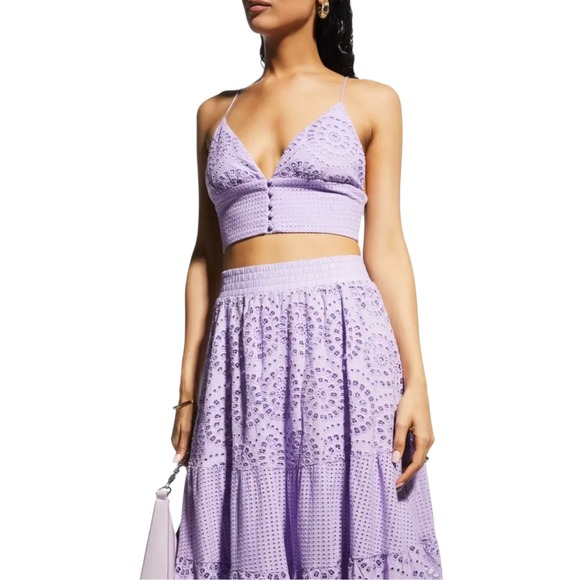 Alice + Olivia Tops - NWT Alice + Olivia Adelaide BTN DWN Crop Top in Lavender